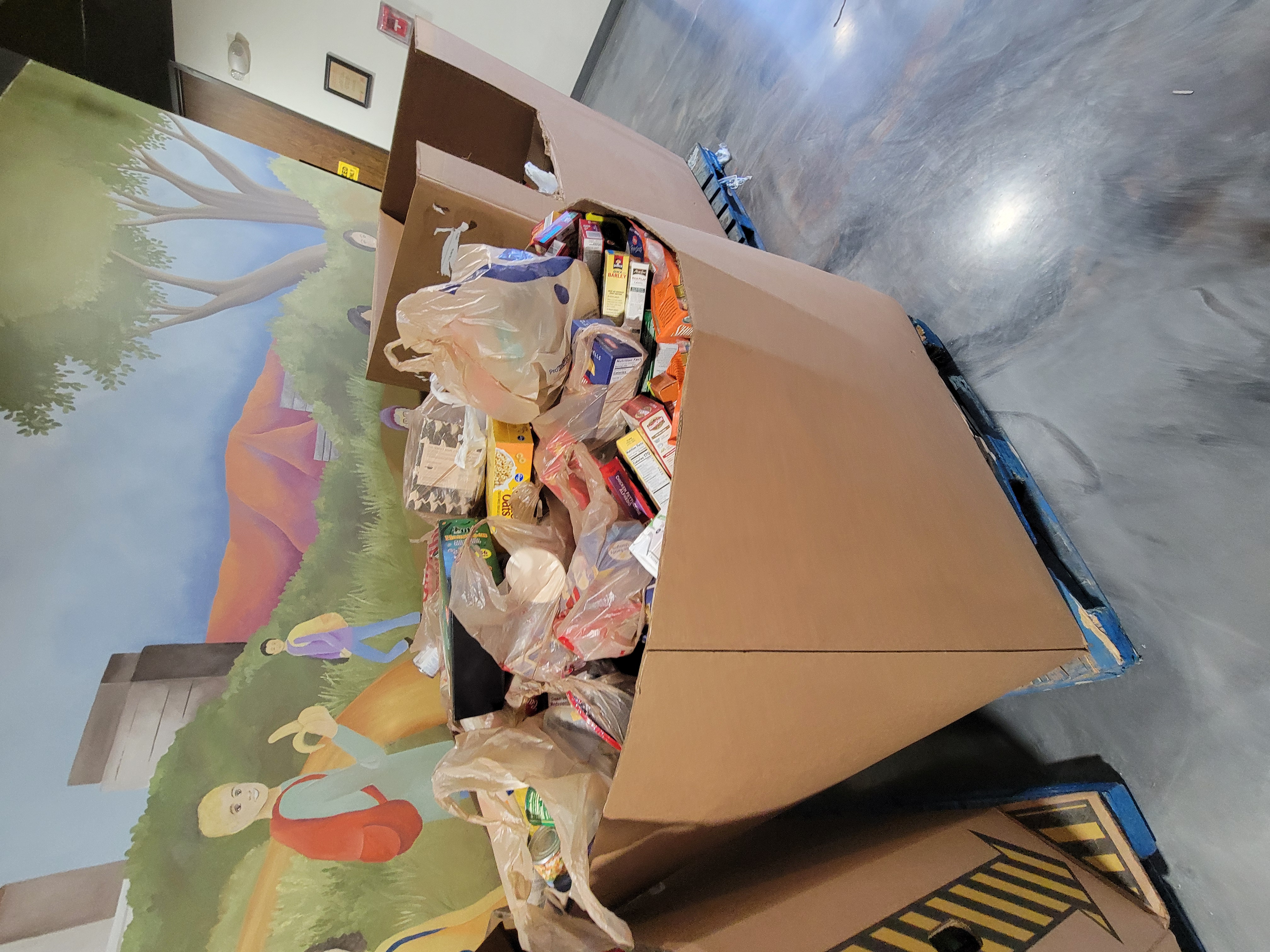Food filled cardboard container